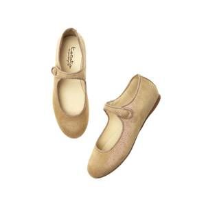 NEW TOCOTO VINTAGE girls shiny mary janes shoes in gold